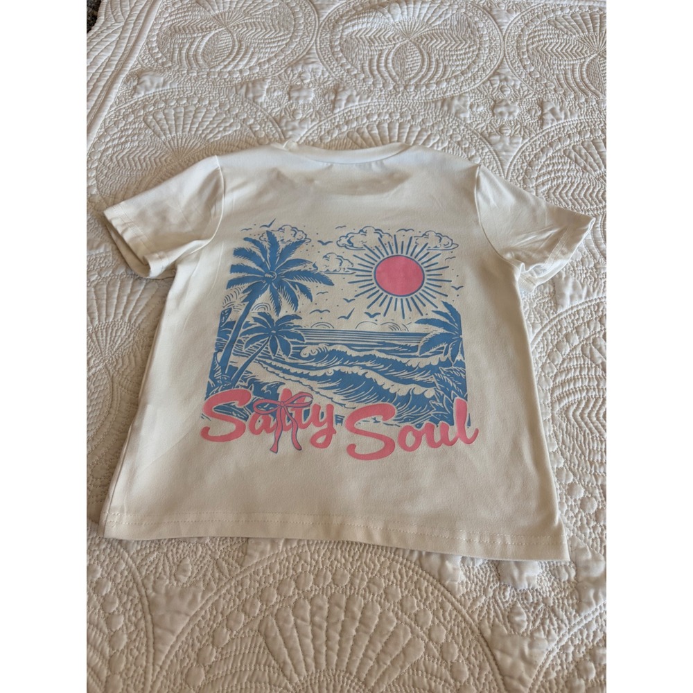*4 for $20 Mix&Match" SHEIN Girls Graphic Tee Salty Beach Summer T-Shirt Size 5Y - Picture 5 of 6